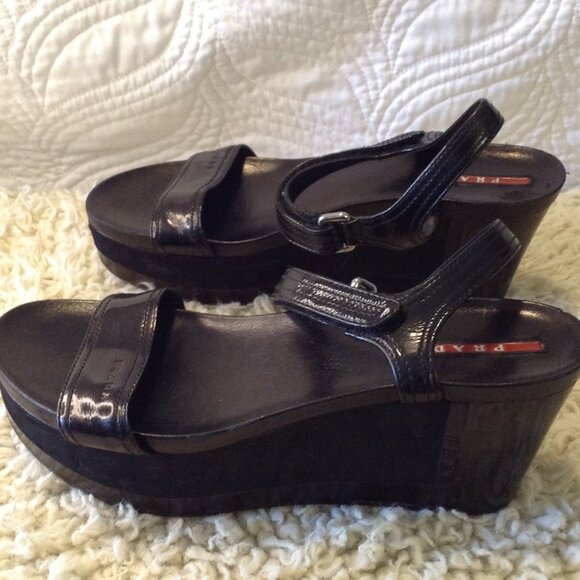 VTG Prada Linea Rossa Sport, "7/37.5" #3X4728, Strappy Platform, Quiet Luxury - Picture 2 of 6